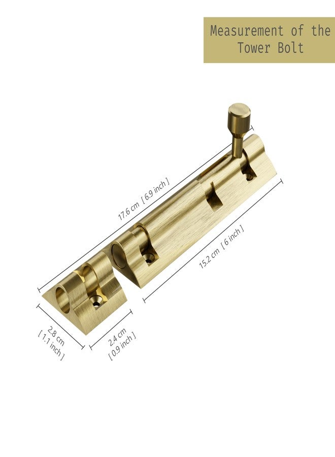 Atlantic Flower Aluminium Tower Bolt 6 inch,Tower Bolt for Main Door and Bathroom, Door Latch for Bedroom, Tower Bolt for Home,Offices, Doors,Windows, Antique. Finish, (Pack of 4 Pcs) - Image 4