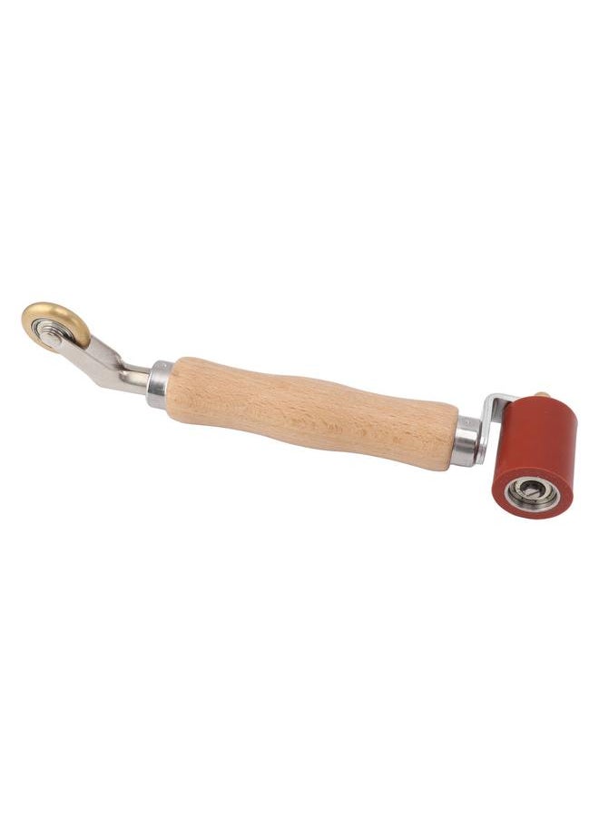 Thoraya - 40mm Silicone Seam Roller Dual Use Brass Wheel Wood Handle Wallpaper Flat Seam Roller for PVC TPO Welding Red - Image 1