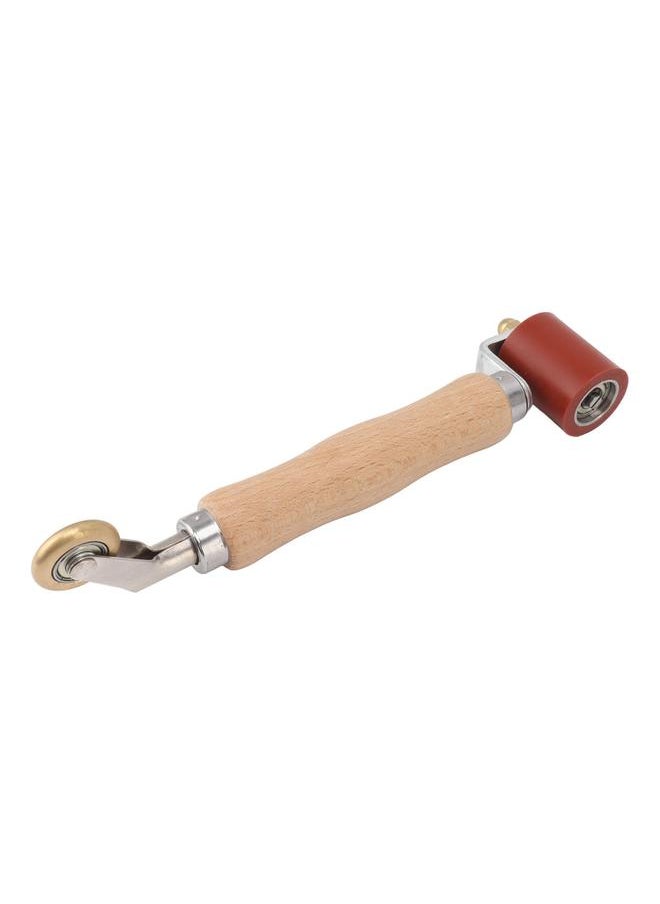 Thoraya - 40mm Silicone Seam Roller Dual Use Brass Wheel Wood Handle Wallpaper Flat Seam Roller for PVC TPO Welding Red - Image 1