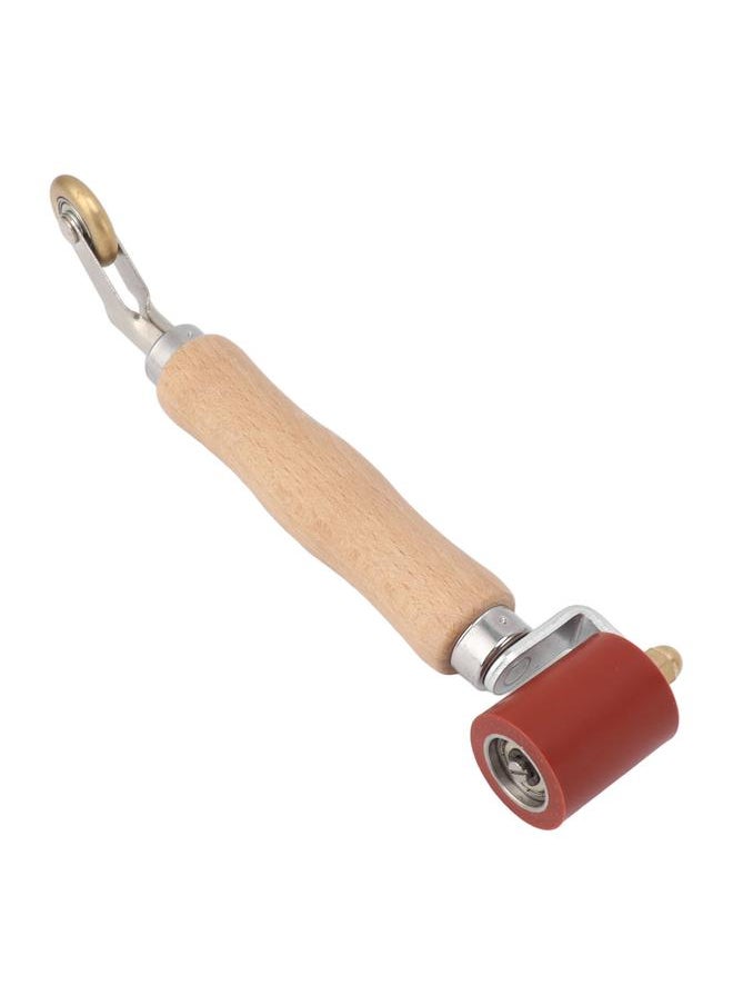 Thoraya - 40mm Silicone Seam Roller Dual Use Brass Wheel Wood Handle Wallpaper Flat Seam Roller for PVC TPO Welding Red - Image 1