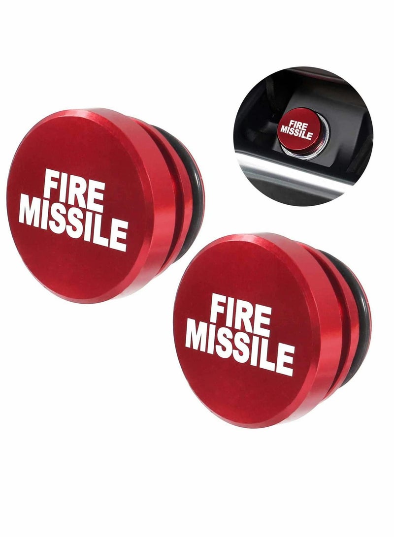 Generic Car Ci gar ett e Lighter Plug Cover Aluminum for Eject Fire Missile Fits Most Automotive Vehicles Boats with Standard 12 Volt Power Source Dustproof Port Outlet Red 2pcs  - Image 1