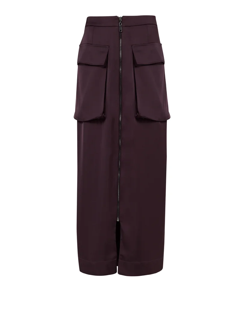 ليم تنورة مزودة بجيوب مع سحاب أمامي