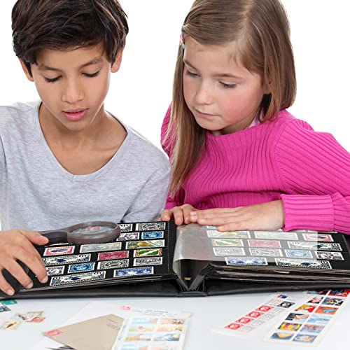 Cindeer 20 Sheets Stamp Pages Collector Stamp Collecting Album Binder Standard 9 Hole Binder Sleeves for Stamps Collecting Supplies(6 Rows) - Image 4