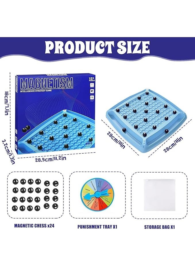 لعبة تعليمية مغناطيسية متعددة اللاعبين - لوحة استراتيجية مغناطيسية محمولة مع أحجار | لعبة عائلية تعليمية للأطفال والكبار - Image 2