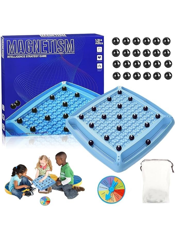 لعبة تعليمية مغناطيسية متعددة اللاعبين - لوحة استراتيجية مغناطيسية محمولة مع أحجار | لعبة عائلية تعليمية للأطفال والكبار - Image 1