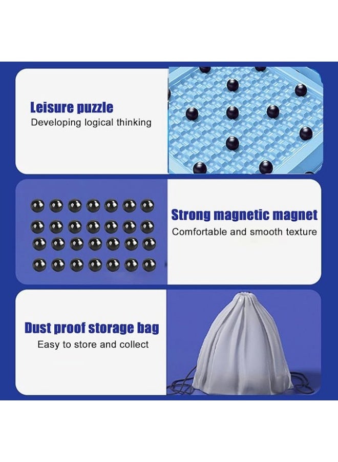 لعبة تعليمية مغناطيسية متعددة اللاعبين - لوحة استراتيجية مغناطيسية محمولة مع أحجار | لعبة عائلية تعليمية للأطفال والكبار - Image 5