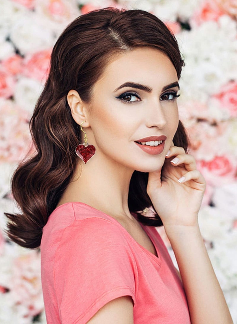 KASTWAVE 50 Pcs Heart Charms for Jewelry Making with 2Pcs Necklaces, Assorted Enamel Heart Pendant Charms for Necklace Bracelet Making DIY Crafts Earring Bracelet Necklace Making - Image 4