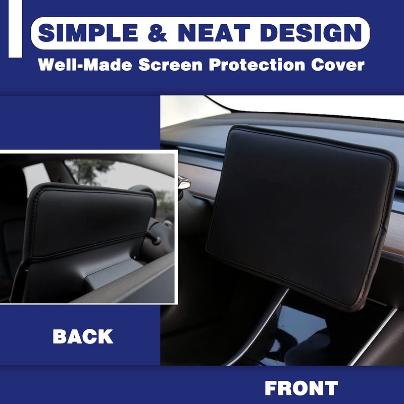 XTAUTO Screen Protector Cover Compatible with Tesla Model 3 Model Y Center Console Display Cover Folding Sun Shade Sleeve Screen Protection from Scratch, Dust, Heat Tesla Interior Accessories (Black) - Image 4