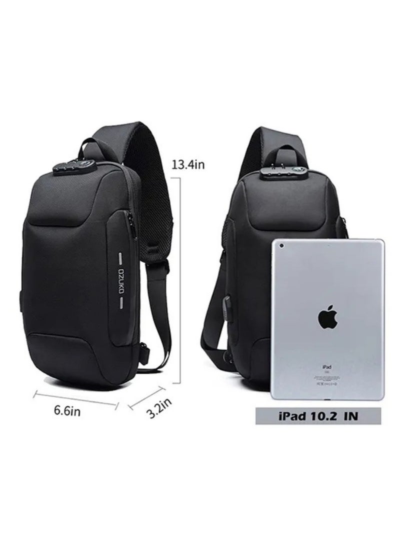 OZUKO حقيبة ظهر كتف مضادة للسرقة للرجال مع منفذ USB وتفاصيل عاكسة، حقيبة حمل يومية، متوسطة، رمادية، 9223 - Image 4