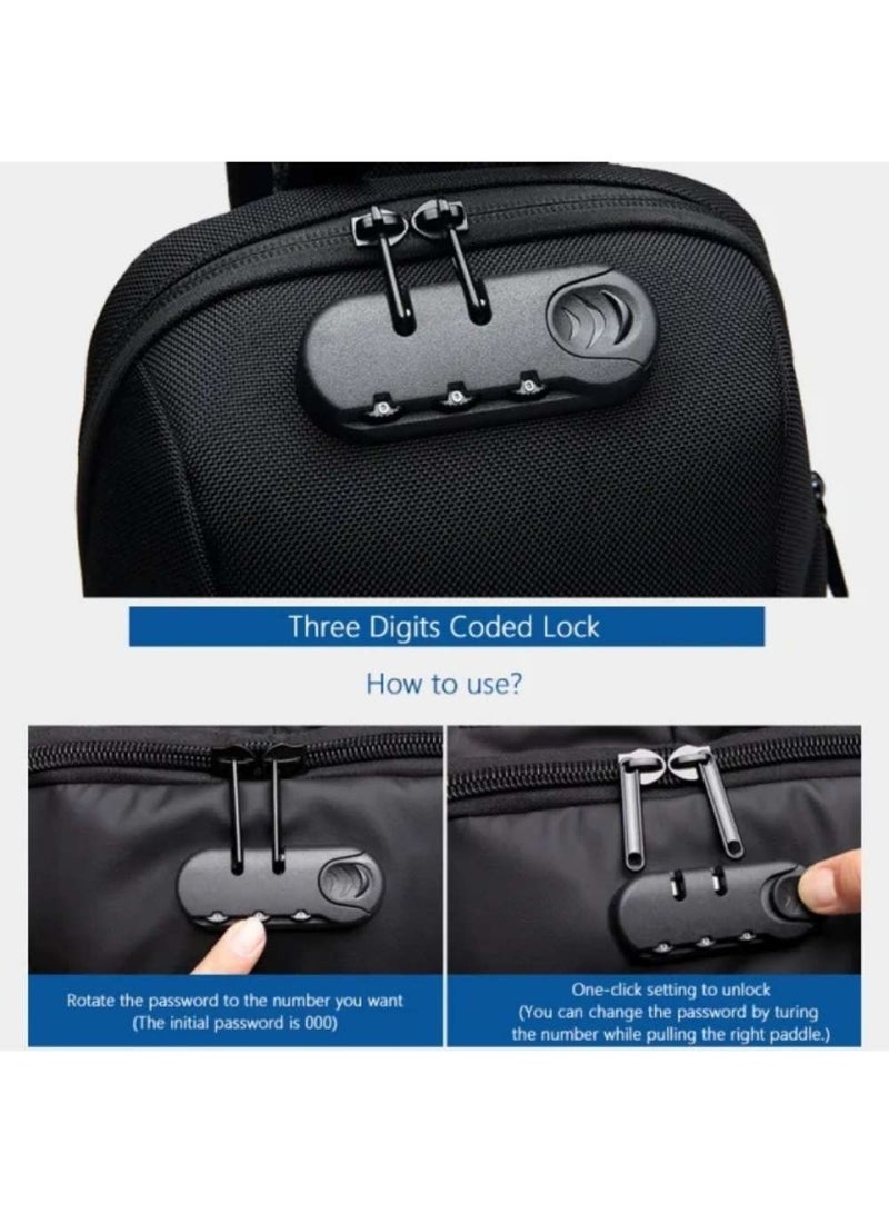 OZUKO حقيبة ظهر كتف مضادة للسرقة للرجال مع منفذ USB وتفاصيل عاكسة، حقيبة حمل يومية، متوسطة، رمادية، 9223 - Image 2