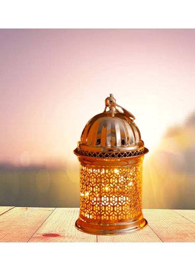fashionhome Eid And Ramadan Hollow Music Gold Copper Candlestick Lighting Dome Lamp Muslim Home Decoration  - Image 3