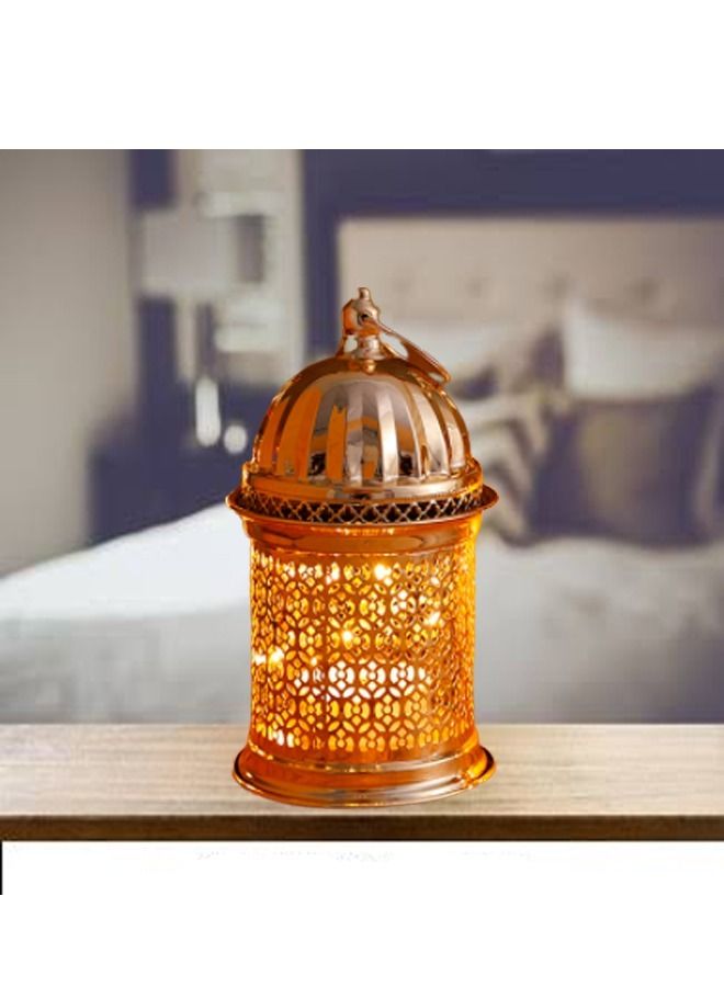 fashionhome Eid And Ramadan Hollow Music Gold Copper Candlestick Lighting Dome Lamp Muslim Home Decoration  - Image 2