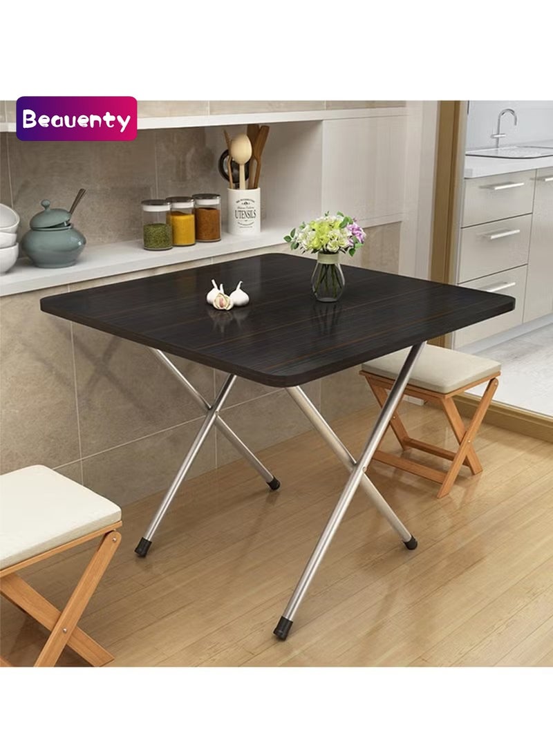 Beauenty Portable Folding Table, Compact 60 x 60x72 cm Dining Table for Home, Kitchen, and Outdoor Use - Ideal Space-Saving Solution for Picnics and Camping (black1) - Image 1