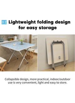Beauenty Portable Folding Table, Compact 60 x 60x72 cm Dining Table for Home, Kitchen, and Outdoor Use - Ideal Space-Saving Solution for Picnics and Camping (black1)  - Image 4