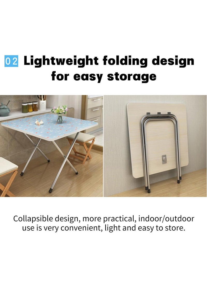 Portable Folding Table, Compact 60 x 60x72 cm Dining Table for Home, Kitchen, and Outdoor Use - Ideal Space-Saving Solution for Picnics and Camping (black1)