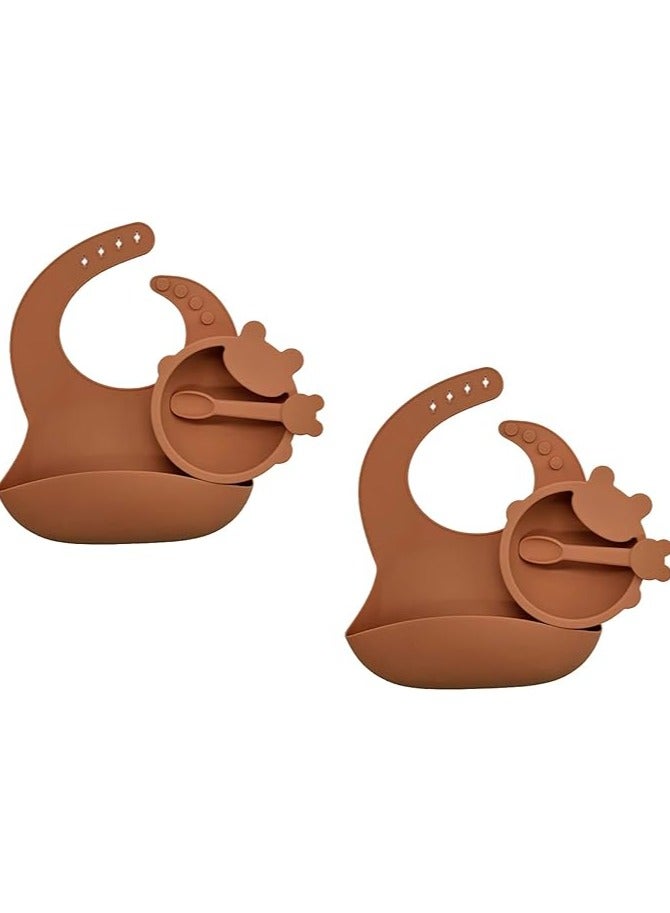 Pixie Baby Silicone Feeding Set(Brown2) - Image 1