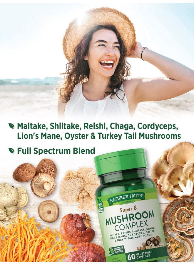 Nature's Truth Mushroom Supplement Capsules ; 60 Count ; Full Spectrum ; Nongmo Gluten Free ; Complex Of Super 8 Mushrooms - Image 4