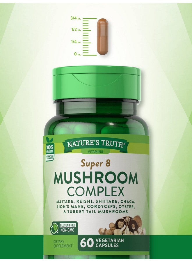 Nature's Truth Mushroom Supplement Capsules ; 60 Count ; Full Spectrum ; Nongmo Gluten Free ; Complex Of Super 8 Mushrooms - Image 5