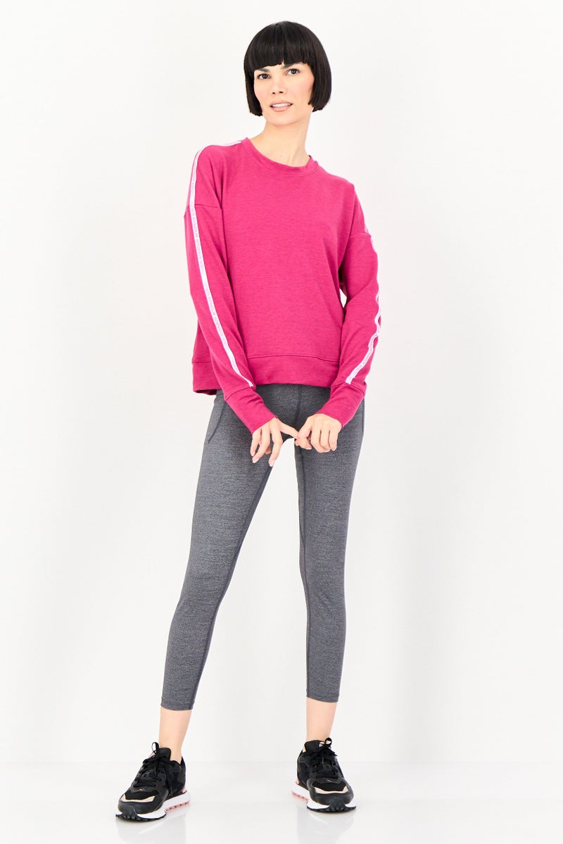 UNDER ARMOUR Women Loose Fit Long Sleeve Outdoor Sweatshirt, Fuchsia - Image 4
