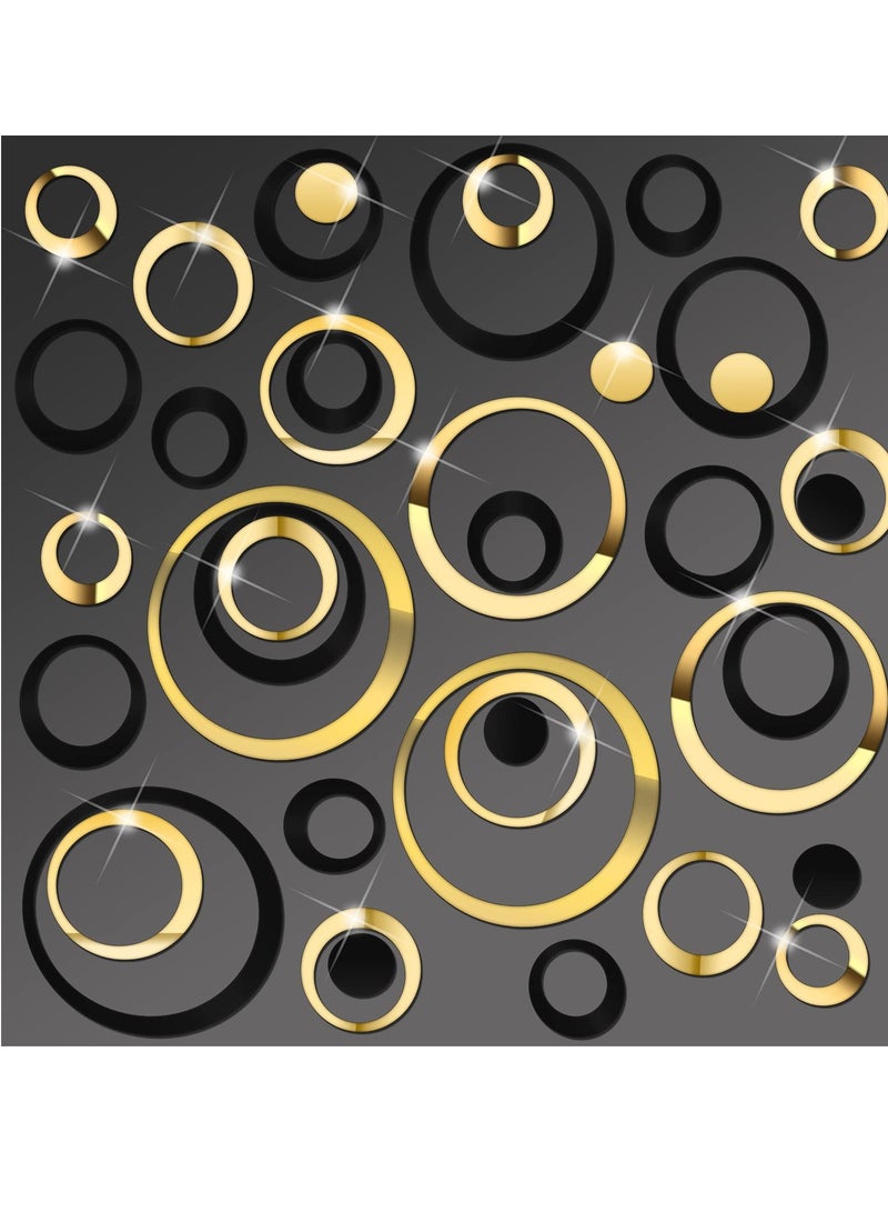 SYOSI Acrylic Circle Mirror Wall Stickers, 72Pcs DIY Adhesive Circle Wall Decals, Acrylic Mirror circle Room Decal Art Mural Wallpaper Wall Sticker for Living Room Bedroom Home Decoration - Image 1
