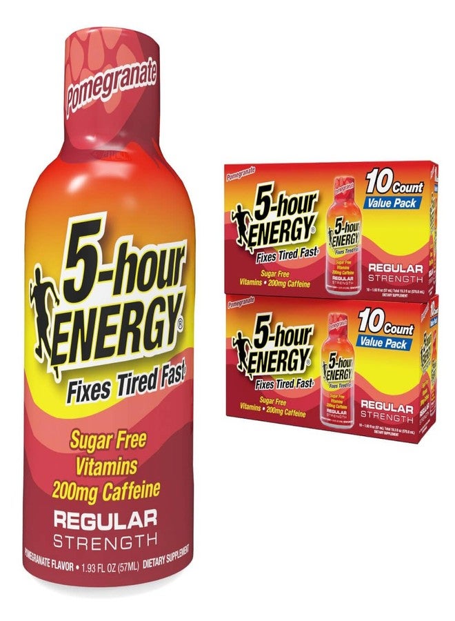 5-hour ENERGY مشروب طاقة بنكهة الرمان، 5 ساعات طاقة، عبوة من 20 قطعة، 1.93 أونصة - خالي من السكر - Image 1