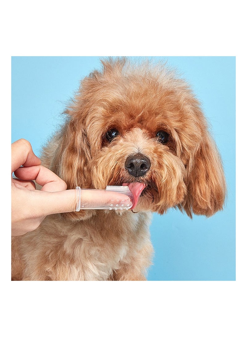 Five pet teeth cleaning finger cots for daily oral cleaning of cats and dogs, freshening breath and reducing plaque and tartar - Image 2