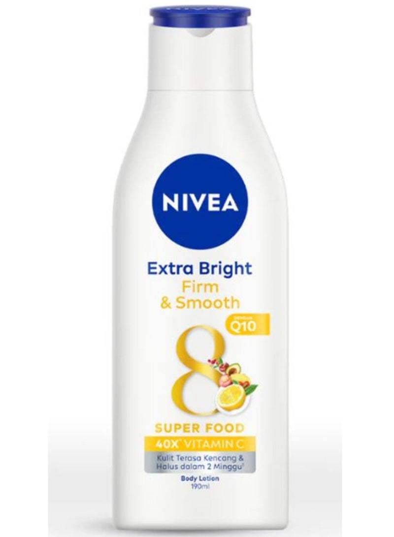 Nivea Extra Bright Firm & Smooth 8 Super Food Body Lotion With Q10 - 190ml - Image 1
