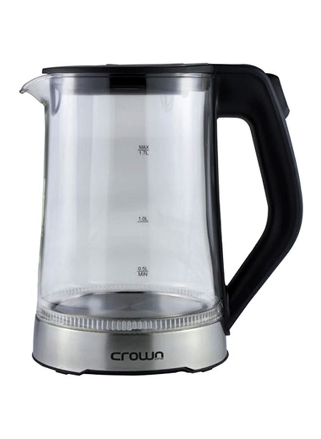 كراون لاين غلاية كهربائية دون سلك سعة 1.7 لتر 1.7 L 2200 W KT158 شفاف/أسود/فضي - Image 1