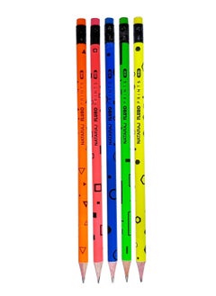 NATARAJ 12-Piece Flouro HB Graphite Pencils With Rubber Tip  - Image 4