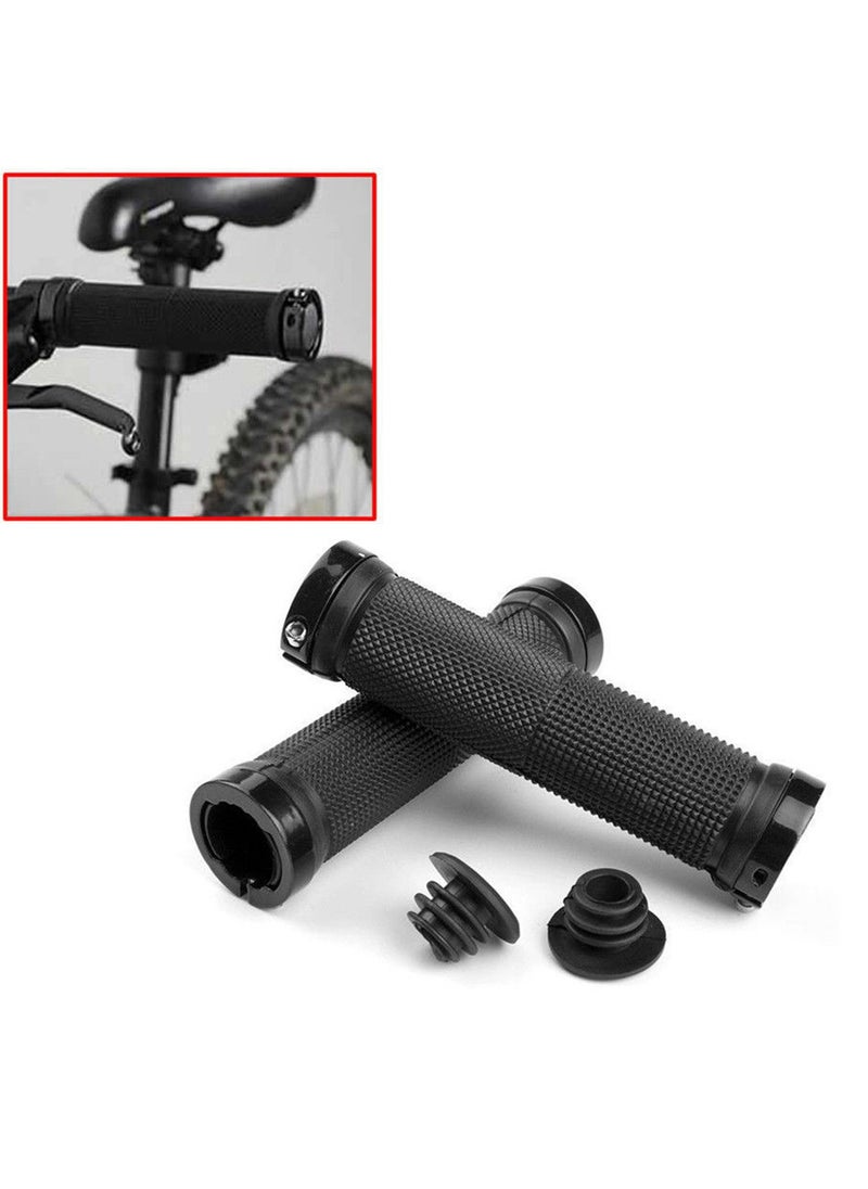 Generic 1 Pair Double Lock On Locking Mountain Bike Bicycle Cycling Handle Bar Grips  - Image 1
