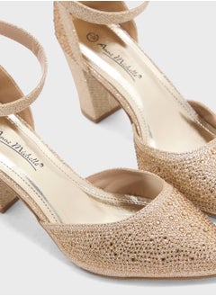 ELLA Glitter Block Heel Pump  - Image 4