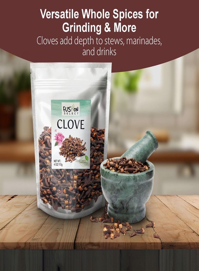 Fusion Select 4 Oz Whole Cloves - Fresh & Natural Dried Whole Clove Buds for Seasoning & Cooking Food, Spice Blends, Tea, Potpourri, Pomander Balls, Home Remedies - Kosher, Vegan, Non-GMO Spices - Image 3