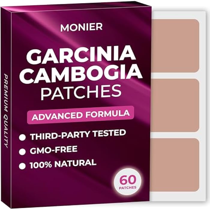 MONIER Garcinia Cambogia Patches (Pack of 60) - 100% Natural Patch for Women and Men - with B12 & Potassium - Energy, Focus & Body Support - Enhanced Formula - Image 1