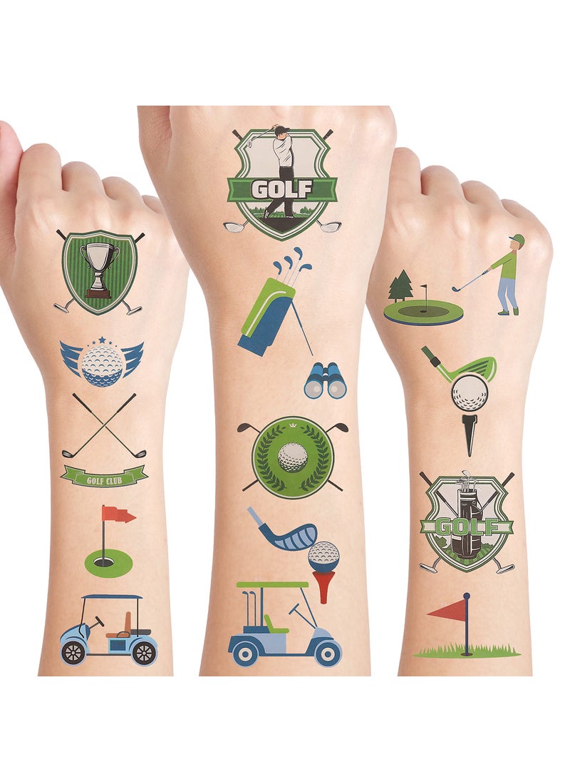 Cleverplay - 24 Sheets Golf Temporary Tattoos, Birthday Decorations Golf Party Favors - Image 1