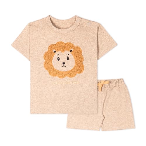 ARIEL Baby Boys & Baby girls Cotton Printed Round Neck Half Sleeve T-shirt & Short Trendy Summer Clothing Sets (BrwnShep-18-24 months) - Image 1