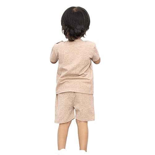 ARIEL Baby Boys & Baby girls Cotton Printed Round Neck Half Sleeve T-shirt & Short Trendy Summer Clothing Sets (BrwnShep-18-24 months) - Image 4