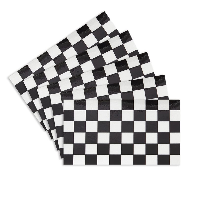 CANTENDO 5Pcs Checkered black and white racing car Flag Decal Sticker Checkered black and white racing car Flag Reflective Vinyl Car Stickers for Car Window Bumper Waterproof Sticker 25 x 45 Inch - Image 3