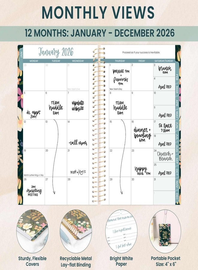 بلوم ديلي بلانرز مخطط يومي من بلوم لعام 2026 - مخطط جيب - 4 بوصات × 6 بوصات - (يناير 2026 - ديسمبر 2026) - منظم أجندة أسبوعي/شهري صغير ودفتر تقويم - بلومينج وايلدلي - Image 2