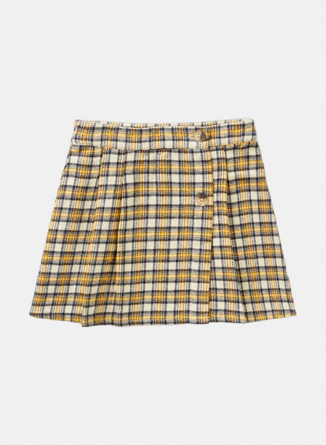 بينيتون تنورة بنات قصيرة مربعات - Image 1