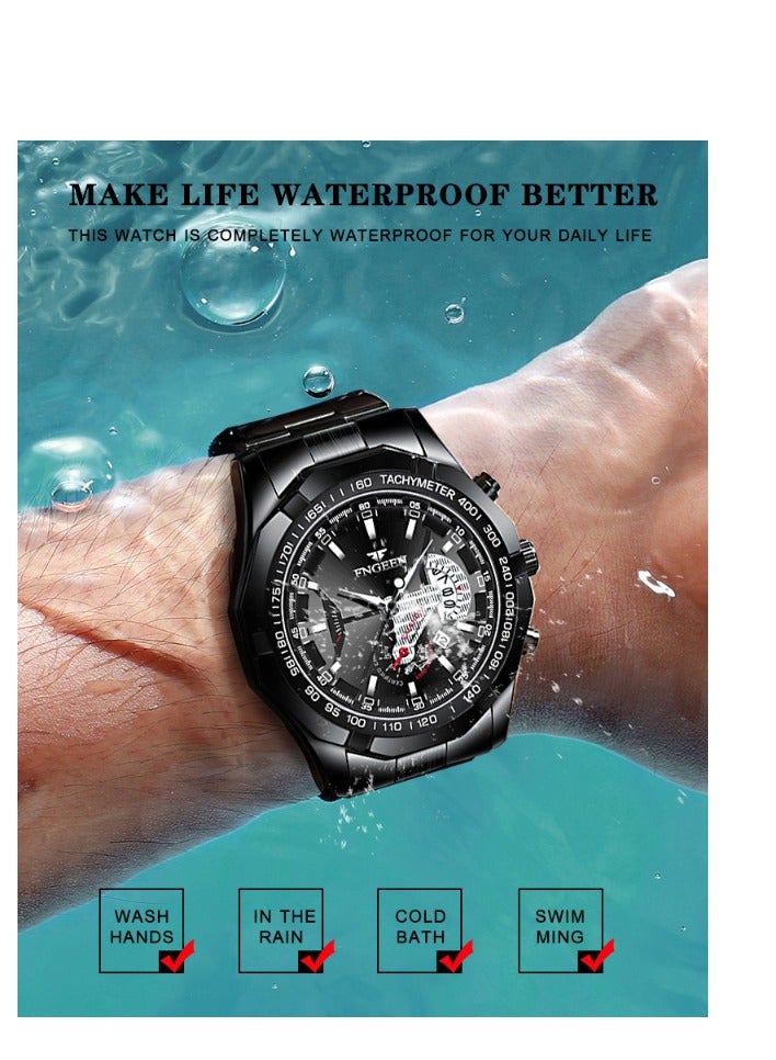 فنجين ساعة الكوارتز للرجال مفهوم الأزياء لوحة الديكور عارضة الرياضة ساعة مقاومة للماء تاريخ الساعة الفاخرة - Image 4