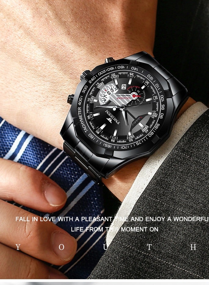 فنجين ساعة الكوارتز للرجال مفهوم الأزياء لوحة الديكور عارضة الرياضة ساعة مقاومة للماء تاريخ الساعة الفاخرة - Image 5