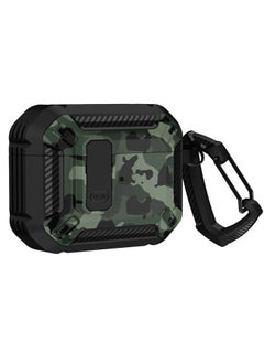 Camouflage AirPods Pro Protective Case Soft Shell Full Cover Customized Design Bluetooth Earphone Cover For Apple 3rd Generation-Color:black Camouflage Green-Applicable Model:AirPods Pro