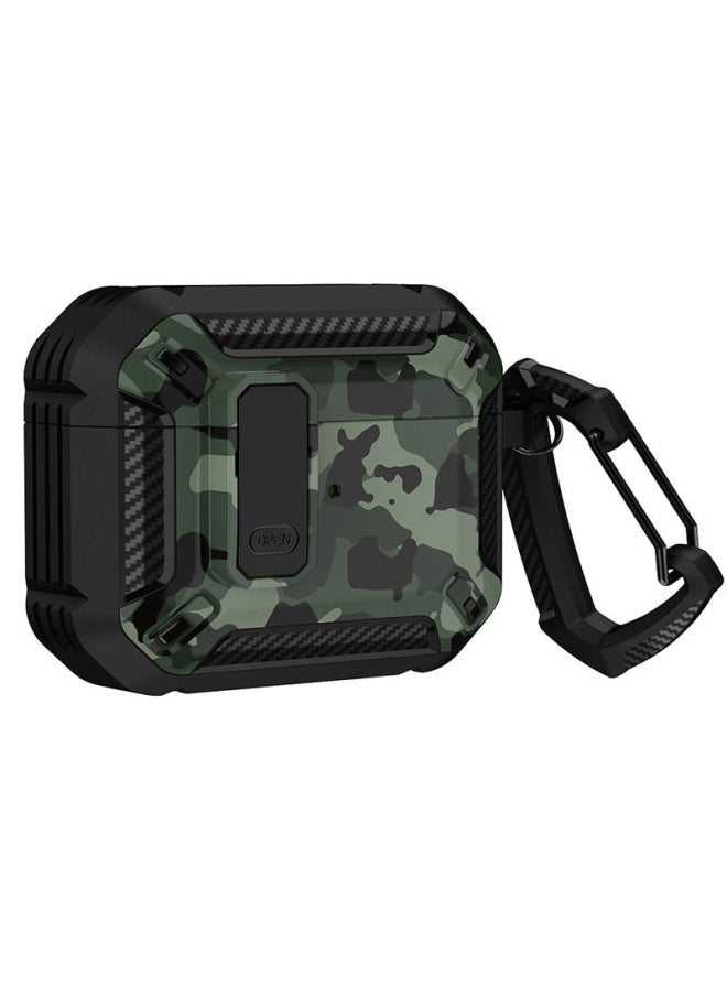 Generic - Camouflage AirPods Pro Protective Case Soft Shell Full Cover Customized Design Bluetooth Earphone Cover For Apple 3rd Generation-Color:black Camouflage Green-Applicable Model:AirPods Pro - Image 1