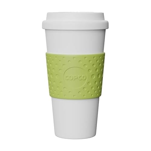 Copco كوب السفر كوبكو أكاديا سعة 16 أونصة - كوب قهوة معزول وقابل لإعادة الاستخدام مع بلاستيك مزدوج الجدران، غطاء مانع للتسرب، خالي من BPA - كوب محمول للمشروبات الساخنة والباردة، مناسب لحامل الأكواب (أخضر) - Image 2