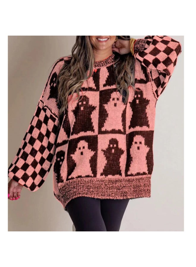 Direct  Women's European And American Autumn And Winter Fashion Round Neck Long Sleeve Casual Loose Sweater Top