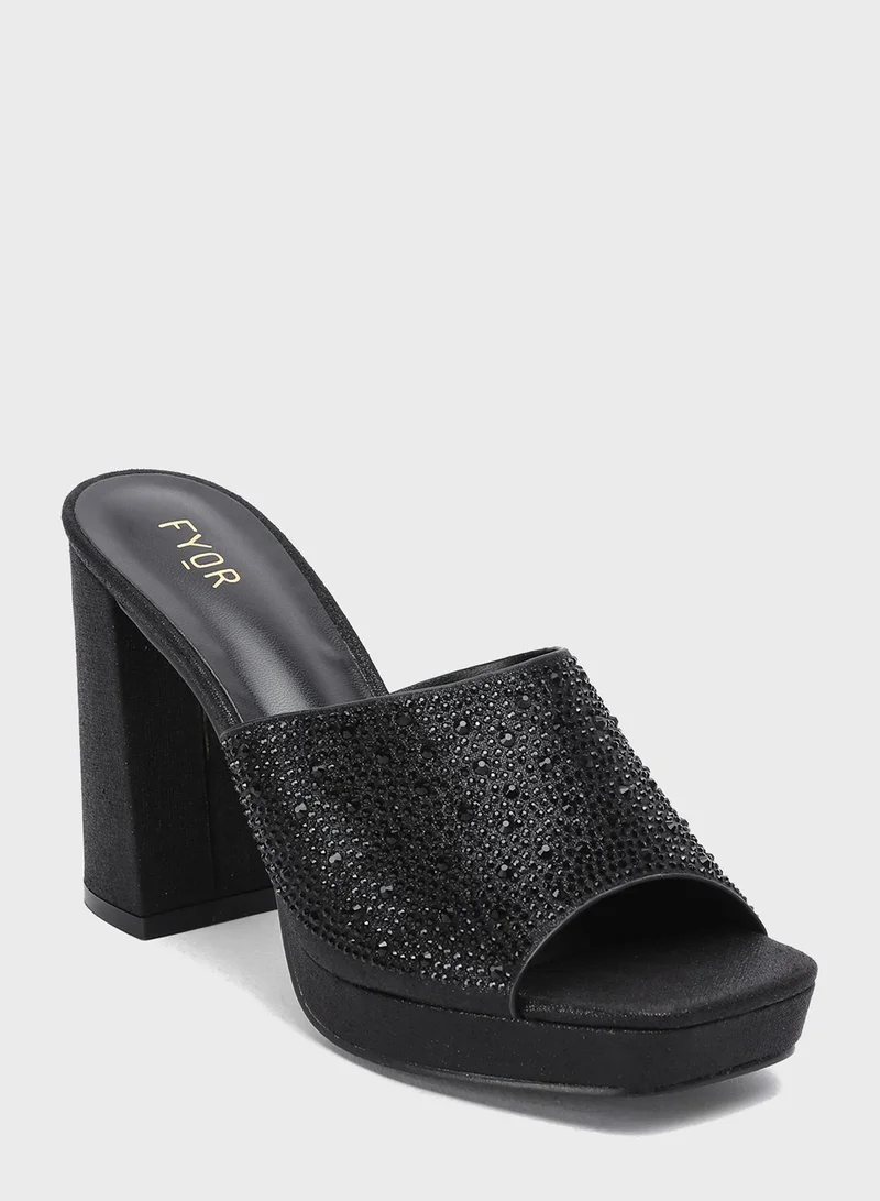 FYOR Block Mid Heel Sandals