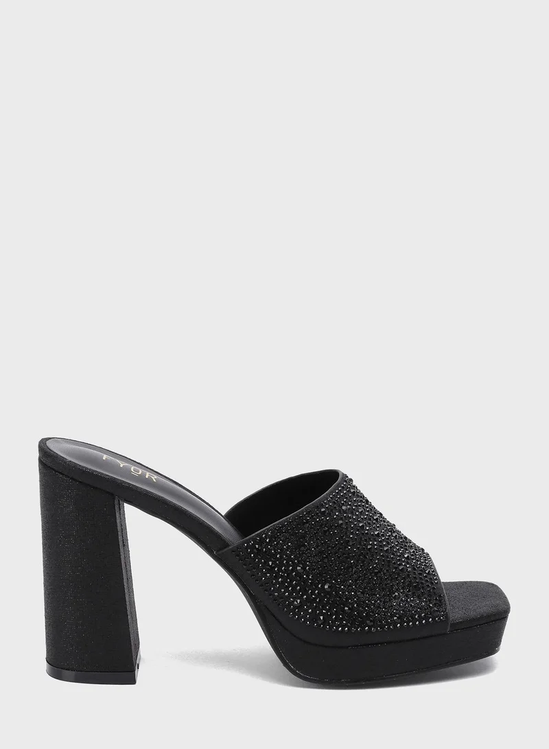 FYOR Block Mid Heel Sandals