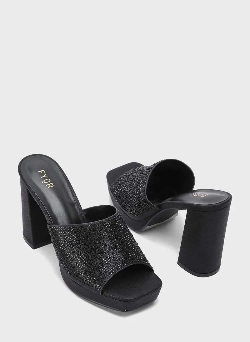 FYOR Block Mid Heel Sandals