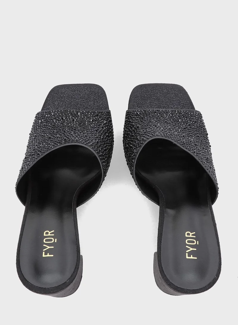 FYOR Block Mid Heel Sandals