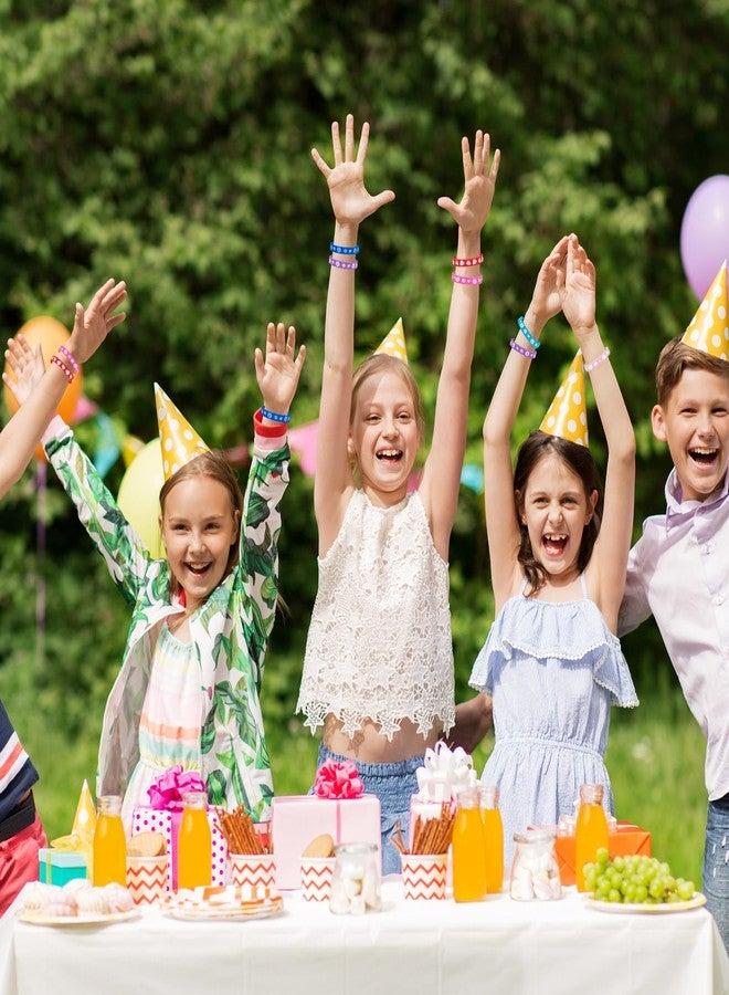 Vinsot 24 Pcs Anime Silicone Bracelets Happy Birthday Rubber Bracelets Kids Classroom Student Back to School Gift Hawaiian Cartoon Theme Birthday Party Supplies Silicone Stretch Wristbands(Hibiscus) - Image 4